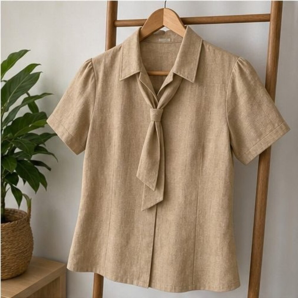 Camel Smocked Top